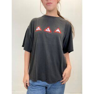 L Vintage Deer Caution Sarcastic T